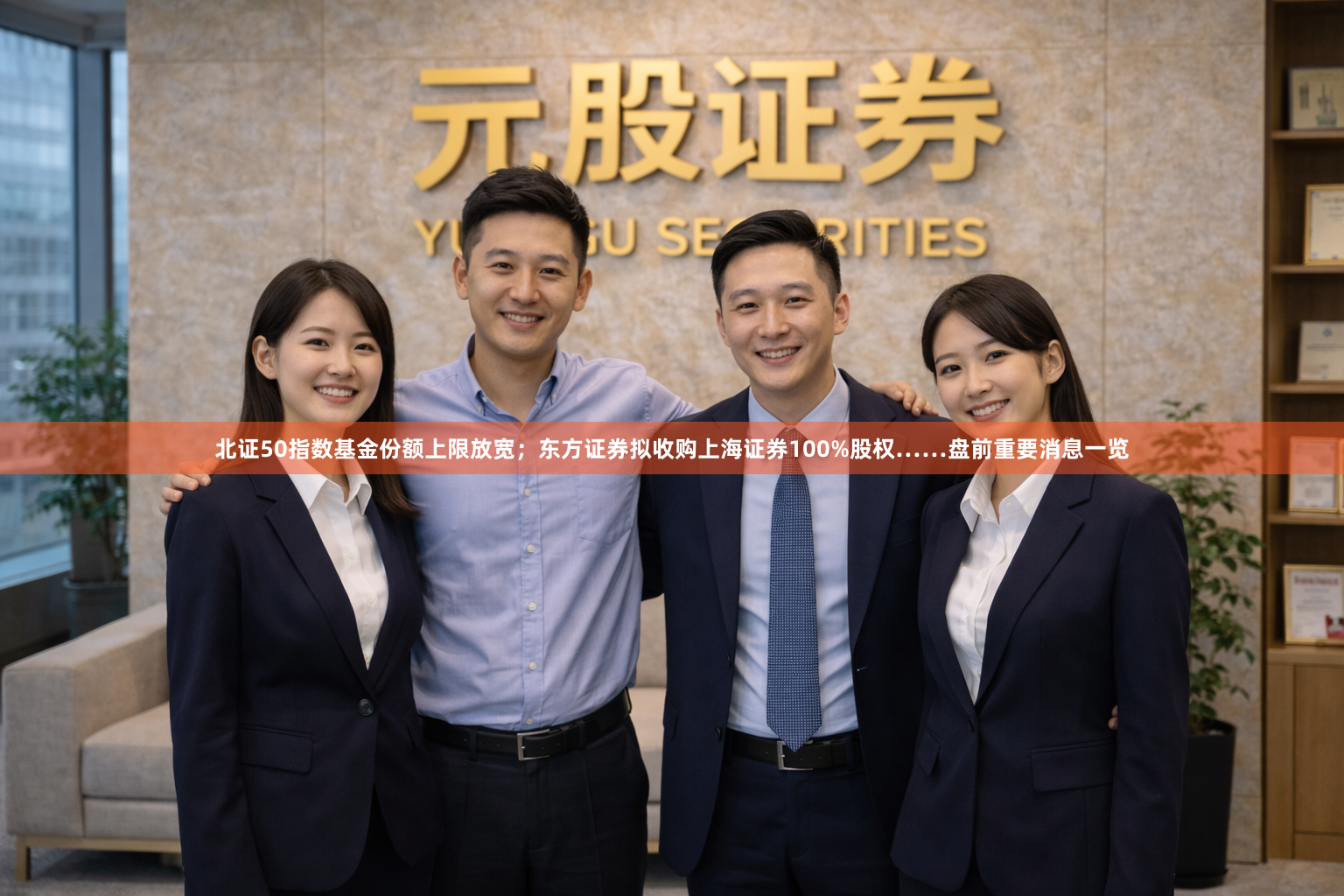 北证50指数基金份额上限放宽；东方证券拟收购上海证券100%股权……盘前重要消息一览