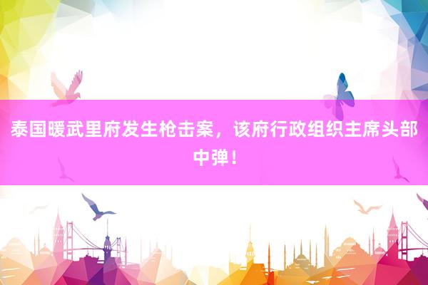 泰国暖武里府发生枪击案，该府行政组织主席头部中弹！