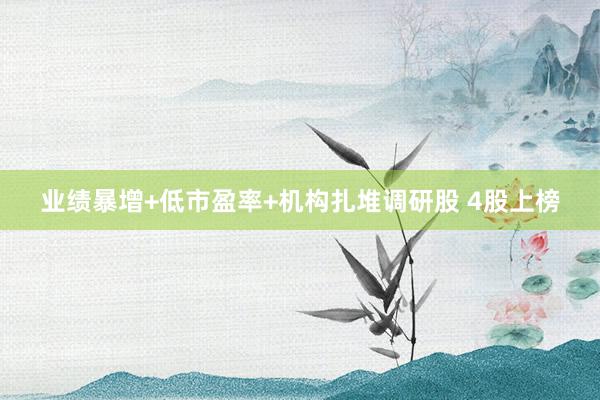 业绩暴增+低市盈率+机构扎堆调研股 4股上榜
