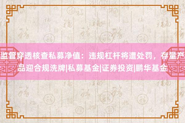 监管穿透核查私募净值：违规杠杆将遭处罚，存量产品迎合规洗牌|私募基金|证券投资|鹏华基金