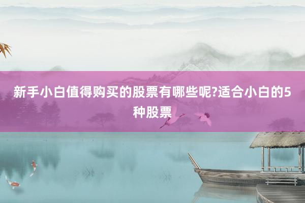 新手小白值得购买的股票有哪些呢?适合小白的5种股票