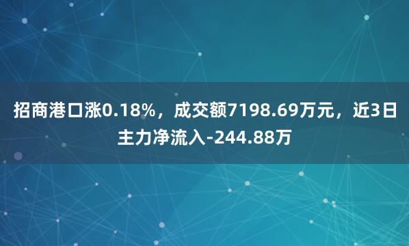 招商港口涨0.18%，成交额7198.69万元，近3日主力净流入-244.88万