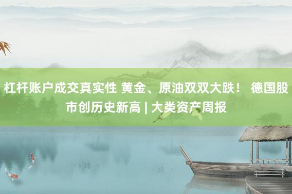 杠杆账户成交真实性 黄金、原油双双大跌！ 德国股市创历史新高 | 大类资产周报