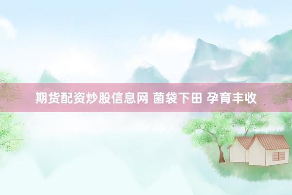 期货配资炒股信息网 菌袋下田 孕育丰收