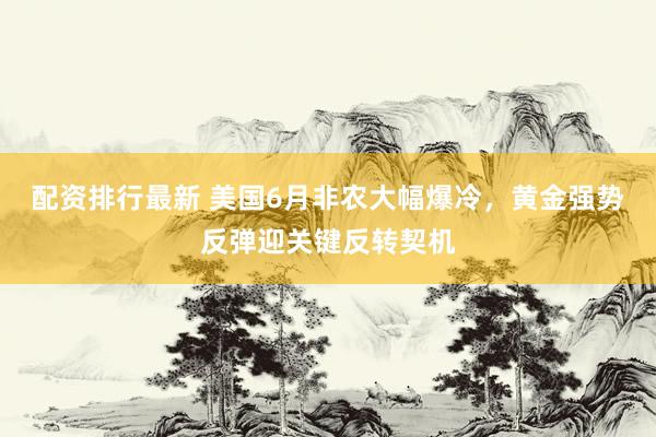 配资排行最新 美国6月非农大幅爆冷，黄金强势反弹迎关键反转契机
