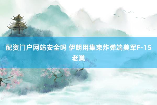 配资门户网站安全吗 伊朗用集束炸弹端美军F-15老巢