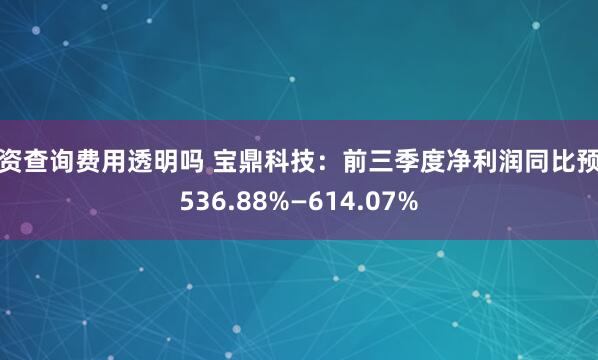 配资查询费用透明吗 宝鼎科技：前三季度净利润同比预增536.88%—614.07%