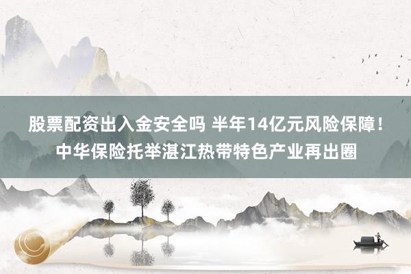 股票配资出入金安全吗 半年14亿元风险保障！中华保险托举湛江热带特色产业再出圈